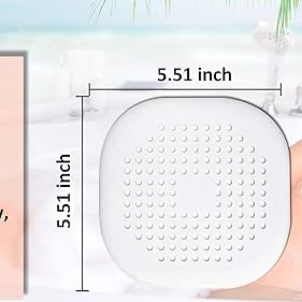 Silicone Hair Drain Catcher with Suction Cups. Package of 4 White / BRAND NEW